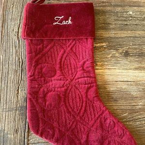 Cotton-velvet Christmas stocking.